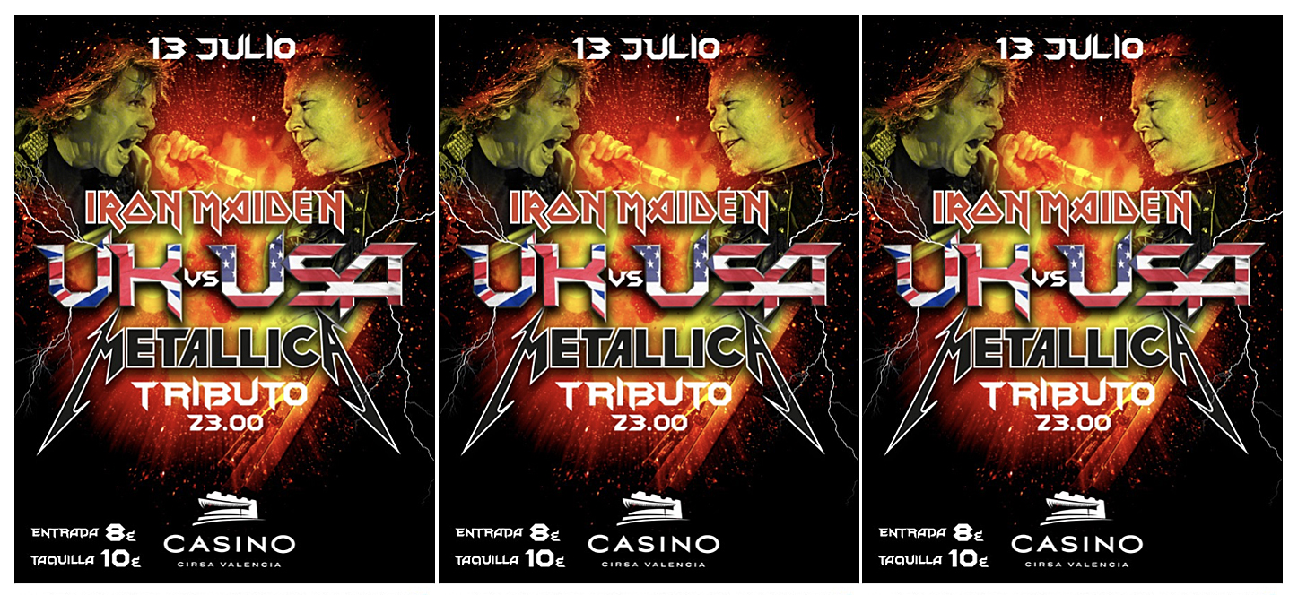 Concierto homenaje a Iron Maiden & Metallica, en Casino Cirsa Valencia