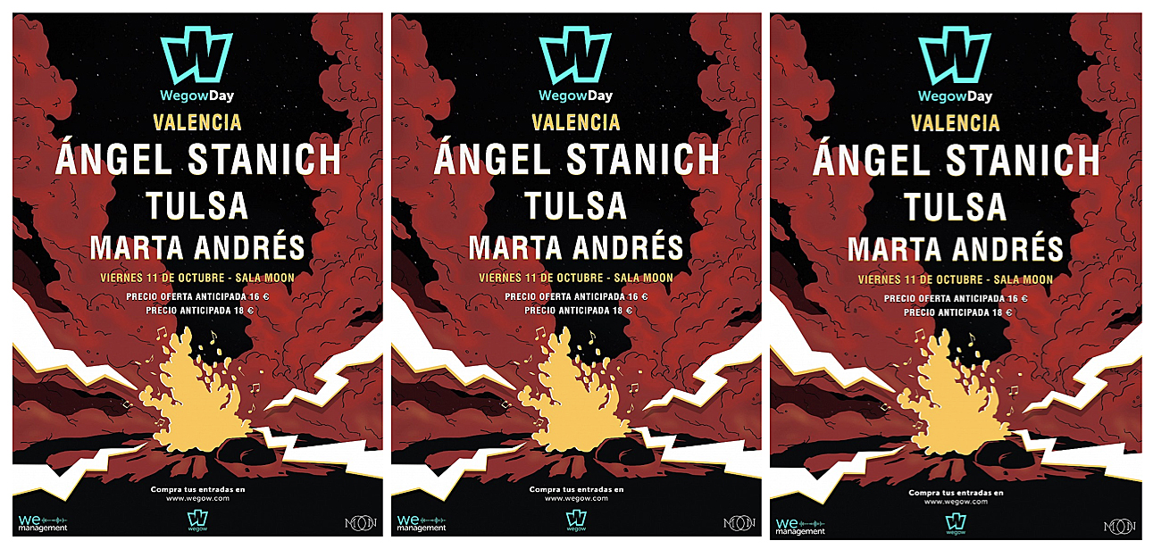 El WEGOWDAY regresa a Valencia con las actuaciones de Ángel Stanich, Tulsa y Marta Andrés