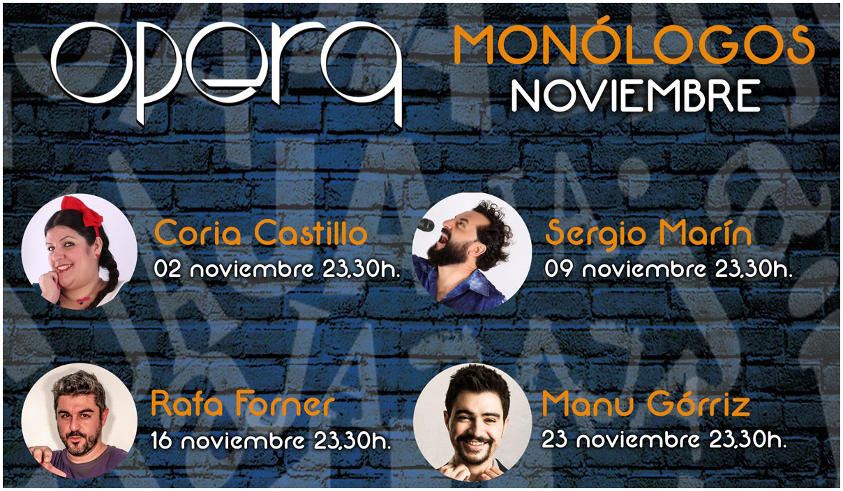 La sala Opera de Casino Cirsa Valencia programa un intenso mes de monólogos en noviembre