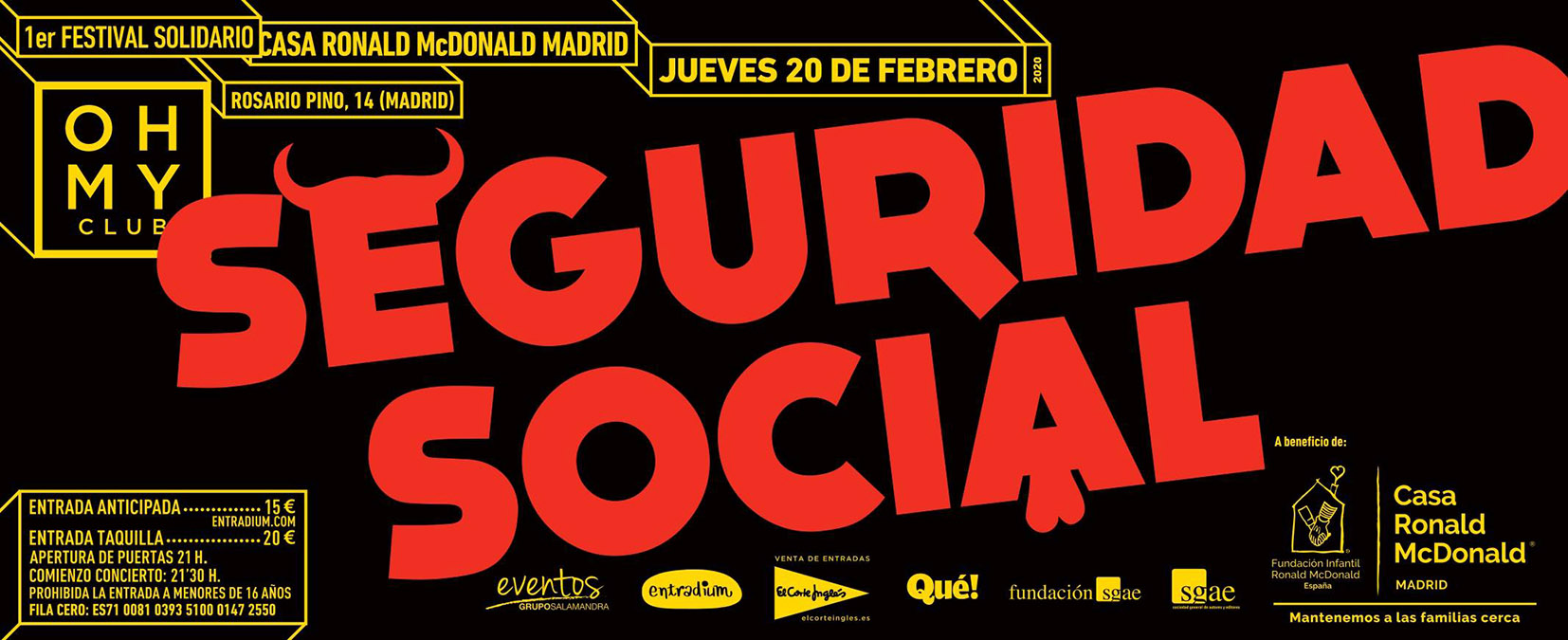 El grupo valenciano Seguridad Social y la Casa Ronald McDonald llevan su concierto solidario a Madrid