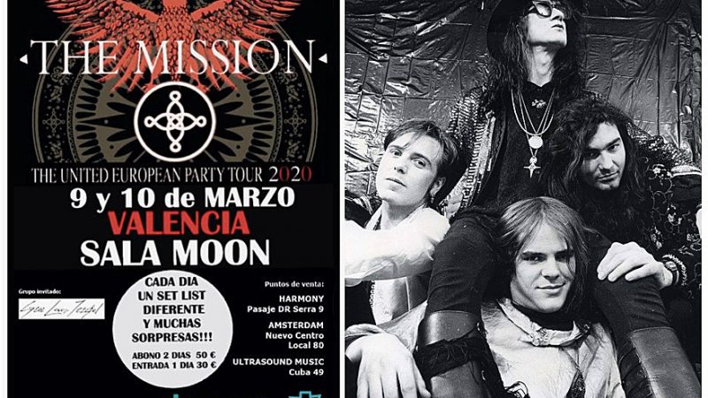 Cita doble de THE MISSION en Valencia: THE UNITED EUROPEAN PARTY TOUR llega a la Sala Moon