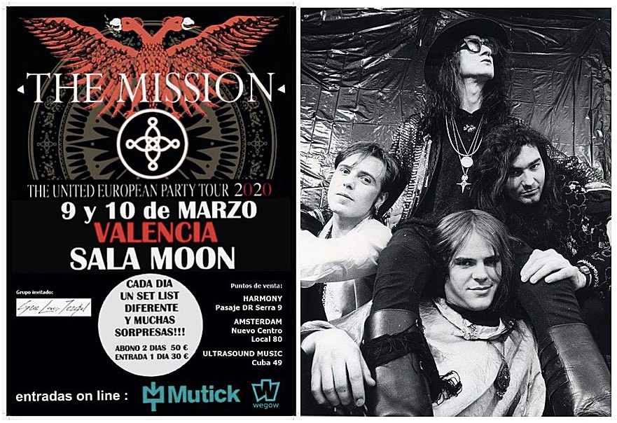 Cita doble de THE MISSION en Valencia: THE UNITED EUROPEAN PARTY TOUR llega a la Sala Moon