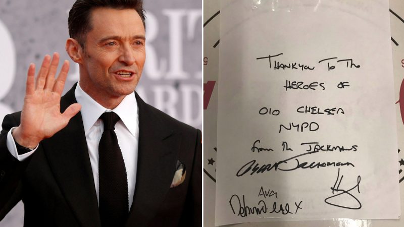 El actor Hugh Jackman envía pizzas a la policía de New York