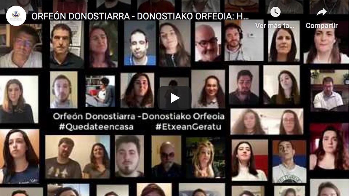 El Orfeón Donostiarra graba una versión del ‘Hallelujah’ contra el coronavirus