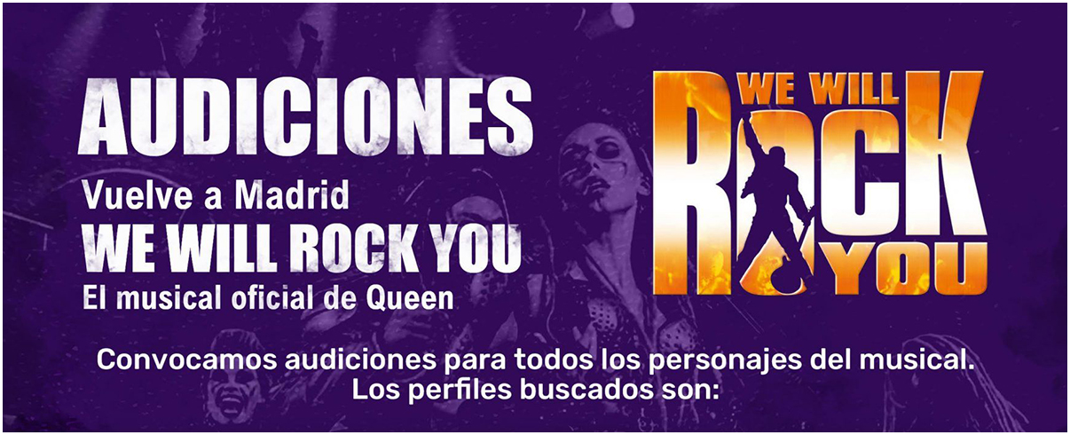 Audiciones para el musical ‘We Will Rock You’ de Queen en Madrid