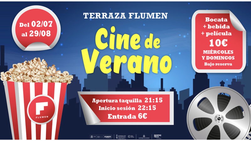 🎞🍿 VUELVE EL CINE DE VERANO A LA TERRAZA DEL FLUMEN