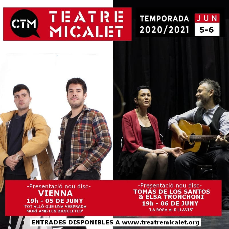 El Teatre Micalet arranca el mes de junio con los conciertos de Vienna y Tomàs de los Santos