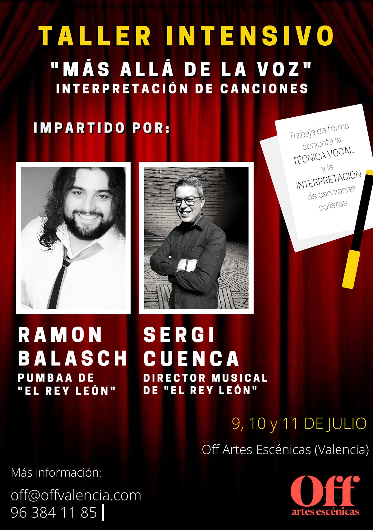 Taller ‘MÁS ALLÁ DE LA VOZ’ con Ramón Balasch y Sergi Cuenca