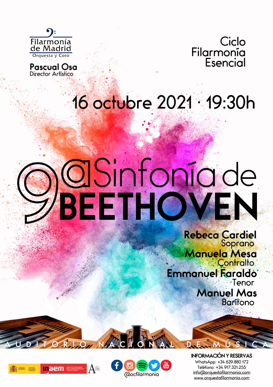 FILARMONÍA DE MADRID CELEBRA ESTE SÁBADO LA VUELTA A LA NORMALIDAD CON LA 9ª SINFONÍA DE BEETHOVEN EN EL AUDITORIO NACIONAL