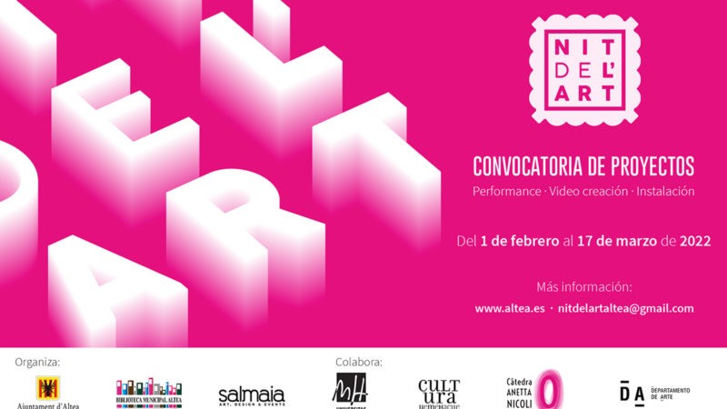 La Concejalía de Cultura de Altea lanza la convocatoria de proyectos y Open Studios para participar en la V Edición de la Nit de l’Art