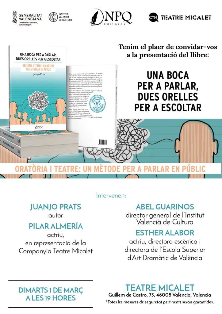 Presentación del libro ‘Una boca per a parlar, dues orelles per a escoltar’ de Juanjo Prats