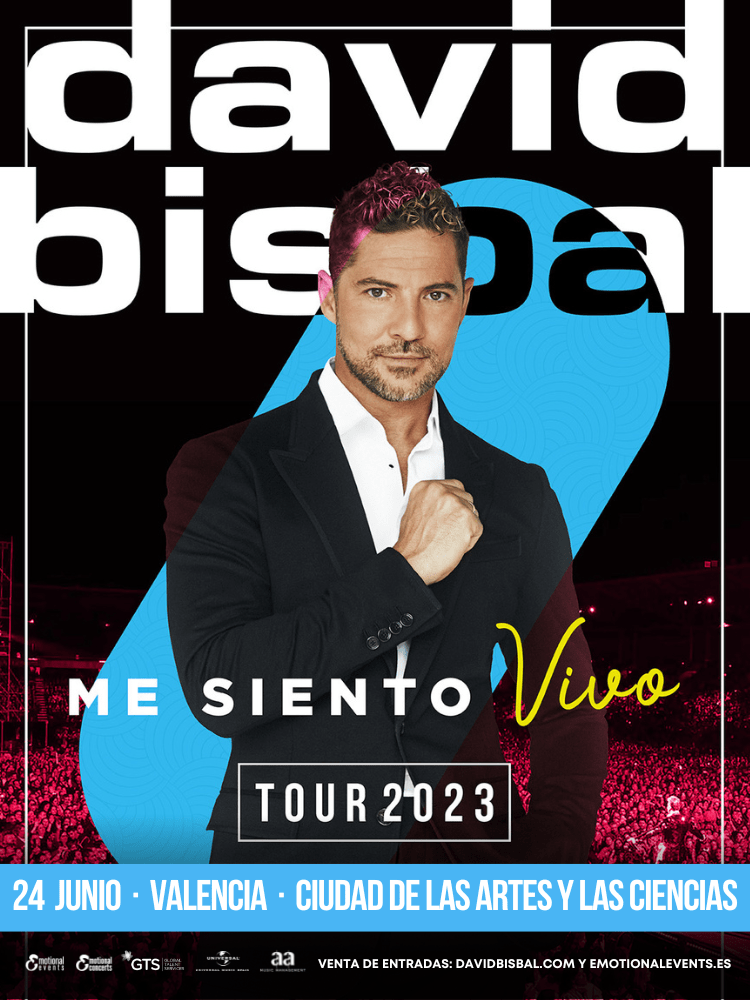 DAVID BISBAL regresará a VALENCIA el próximo 24 de junio con su nuevo “Me siento vivo Tour 2023”