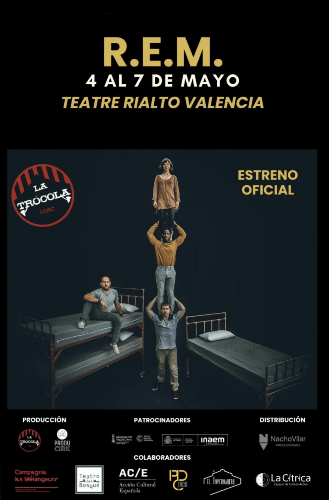 El Teatre Rialto de Valencia acoge ‘R.E.M.’, de la compañía La Trócola Circ