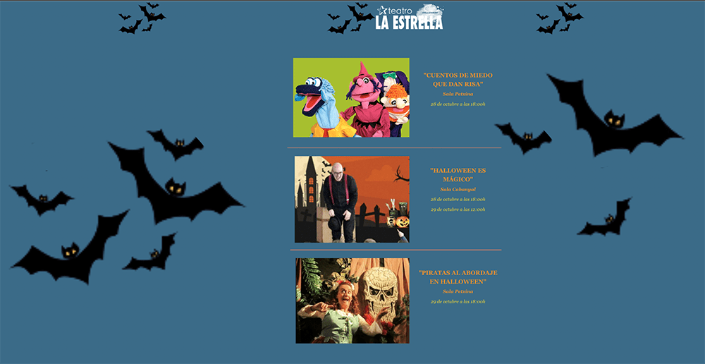 Teatro La Estrella presenta la programación Especial Halloween 🎃
