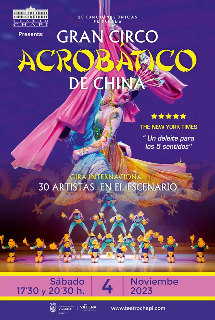 El “Gran Circo Acrobático de China” llega al Teatro Chapí de Villena