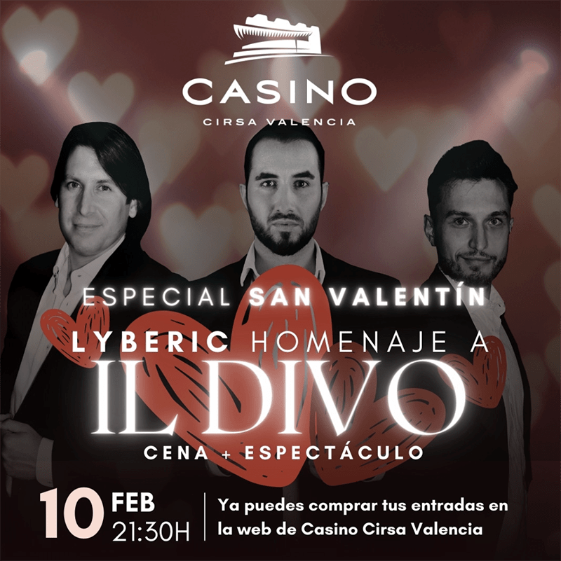 CASINO CIRSA CELEBRA SAN VALENTÍN CON LA MÚSICA DE IL DIVO Y UNA INOLVIDABLE CENA-EXPERIENCIA