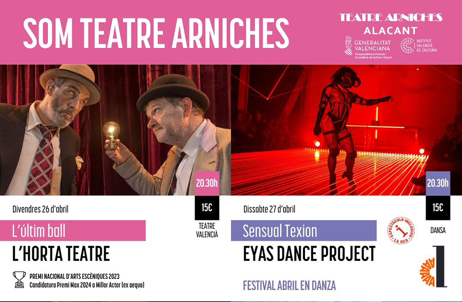 Cultura presenta un programa doble con teatro y danza para el fin de semana en el Teatre Arniches