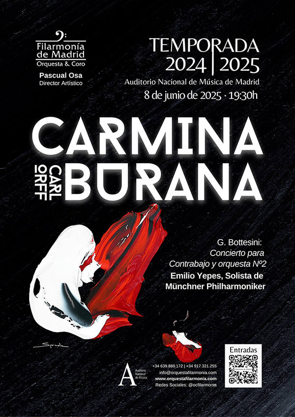 FILARMONÍA DE MADRID PRESENTA: CARMINA BURANA Y BOTTESINI CON EMILIO YEPES COMO SOLISTA INVITADO
