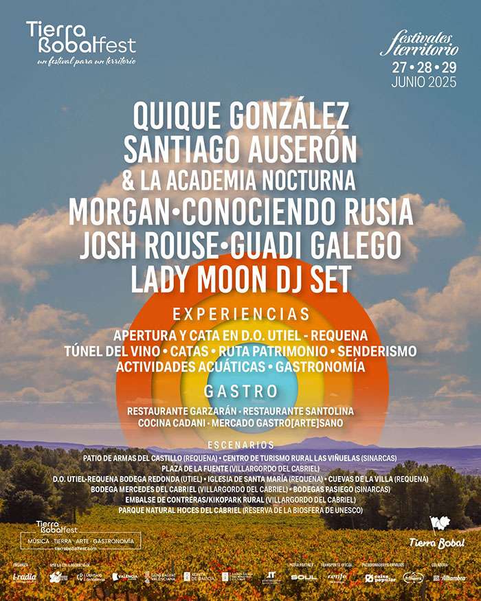 FESTIVALES TERRITORIO PRESENTA EN MADRID EL CARTEL DE TIERRA BOBAL FEST Y LAS FECHAS DE NÓMADE, SUS EVENTOS EN LA PROVINCIA DE VALENCIA 