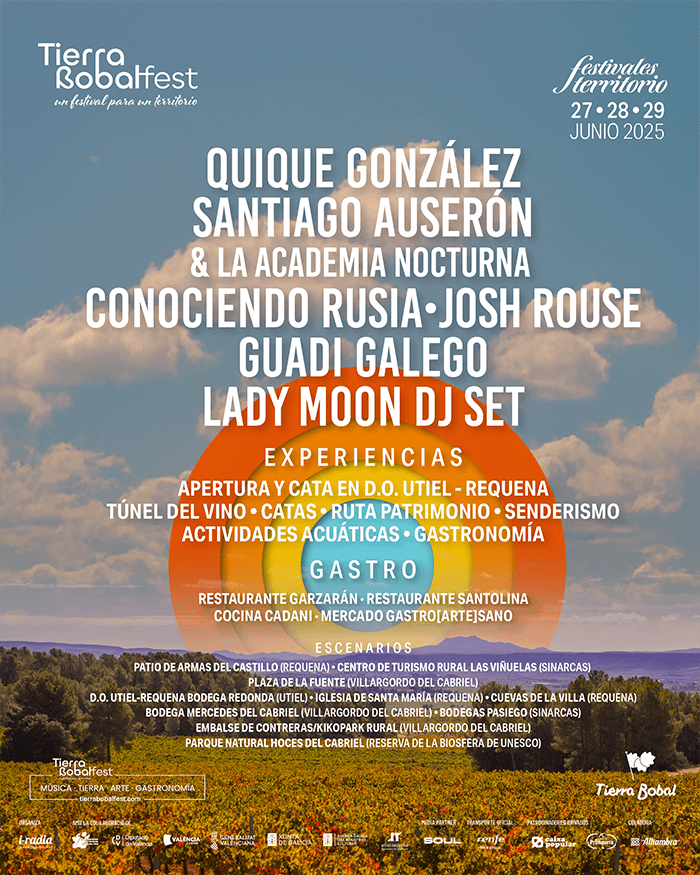 Quique González, Santiago Auserón & La Academia Nocturna y Conociendo Rusia encabezan el cartel musical de Tierra Bobal Fest