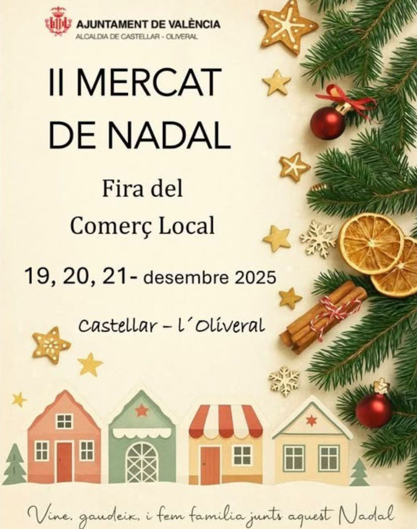 La pedanía de Castellar-l’Oliveral celebra el II Mercat de Nadal con actividades familiares y apoyo al comercio local