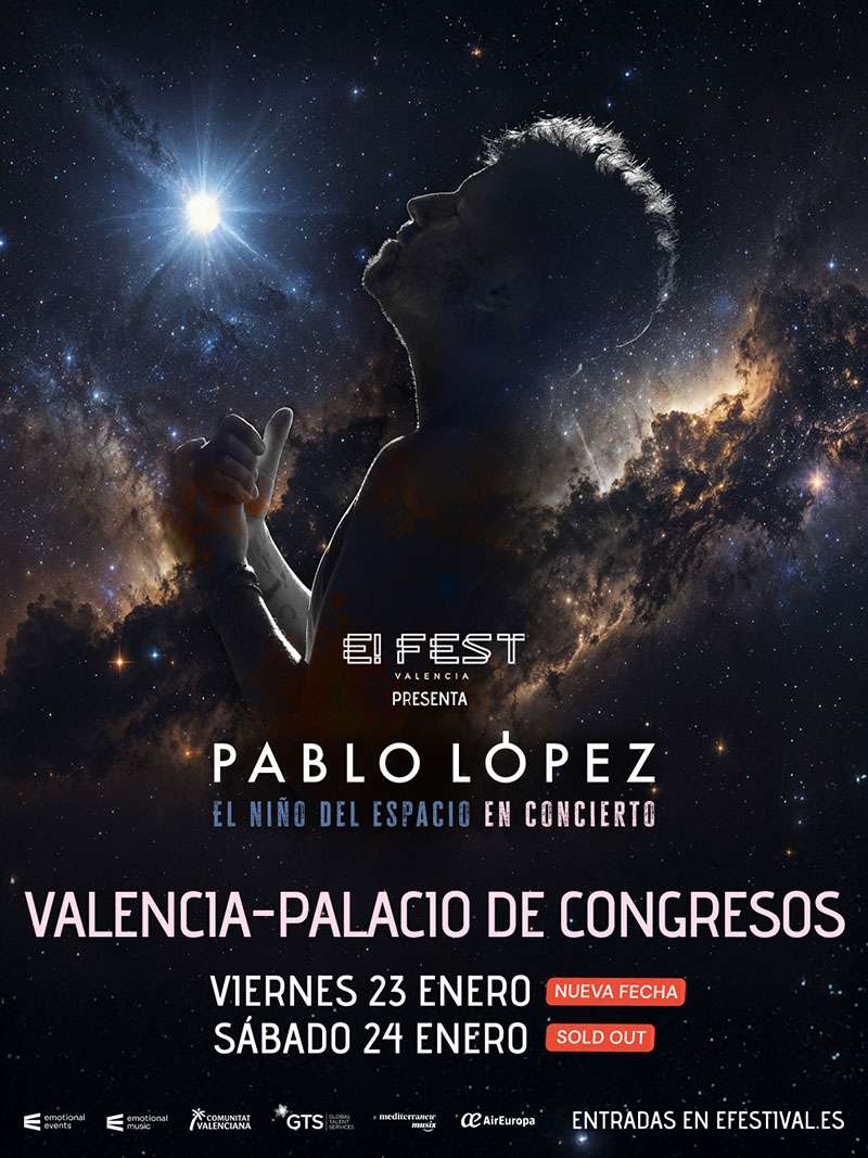 E! Fest Valencia acogerá, el 23 de enero, una nueva cita de Pablo López tras el sold out de la fecha anterior