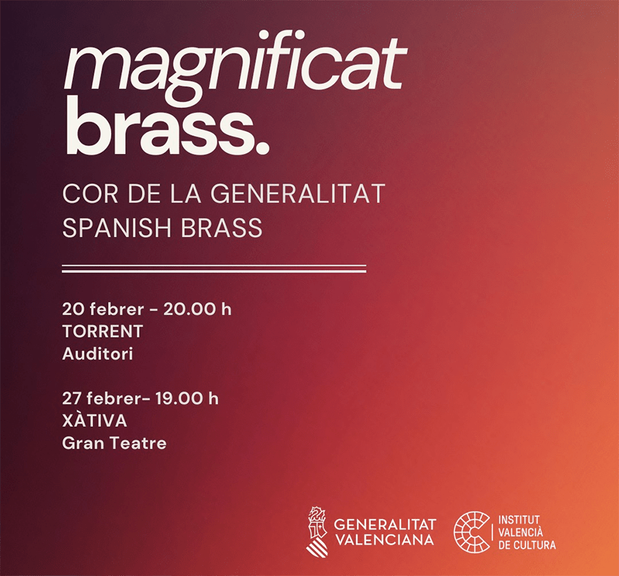 El Cor de la Generalitat y Spanish Brass presentan el concierto ‘Magnificat Brass’ en Torrent y Xàtiva