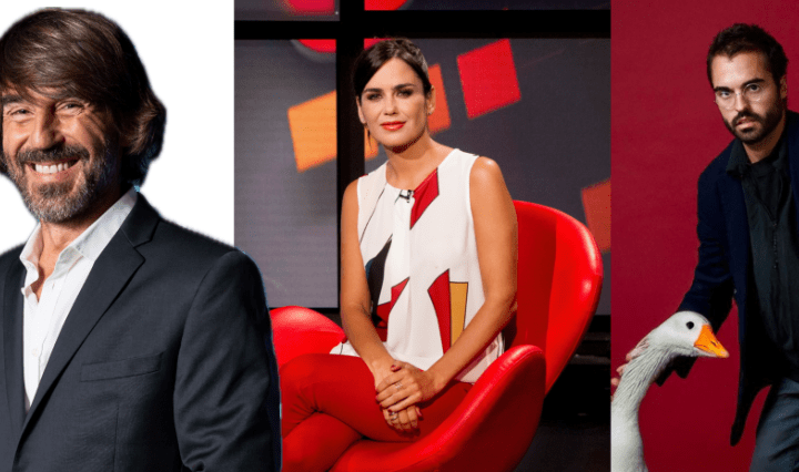 Santi Millán, Elena Sánchez y Abián Díaz, presentadores de la Gala Premios Anillos de Oro