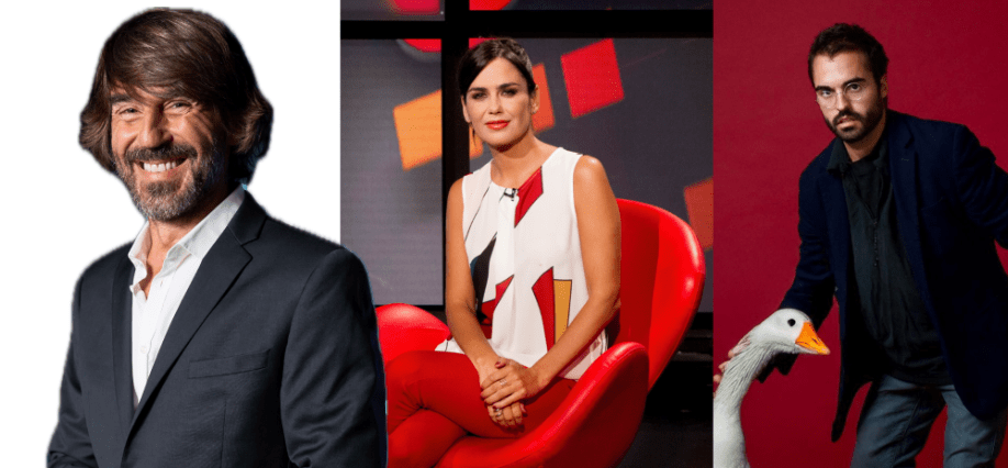 Santi Millán, Elena Sánchez y Abián Díaz, presentadores de la Gala Premios Anillos de Oro