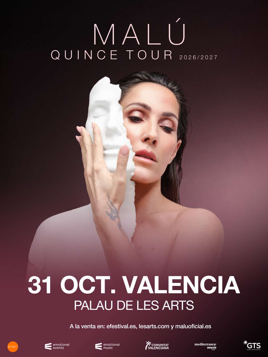 Malú actuará en el Palau de les Arts de Valencia el próximo 31 de octubre dentro de E!Fest Valencia