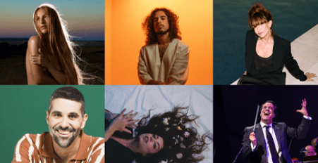 Belén Aguilera, Kiki y Soleá Morente, La Bien Querida, Ale Acosta y Las Revoltosas y la Orquesta Filarmónica de Tenerife, actuaciones musicales de los Premios Anillos de Oro 