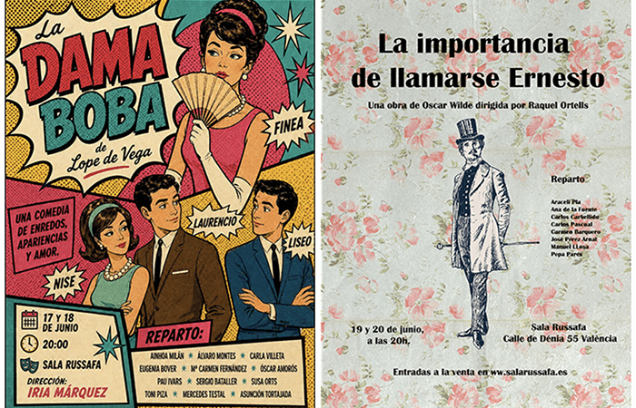 Lope de Vega y Óscar Wilde en el Festival de Talleres de Teatro Clásico de Sala Russafa