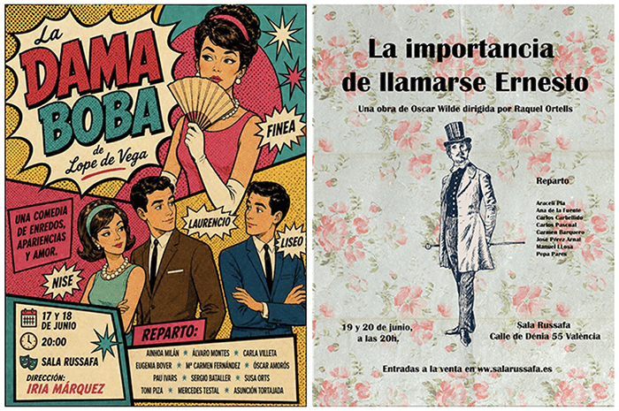 Lope de Vega y Óscar Wilde en el Festival de Talleres de Teatro Clásico de Sala Russafa