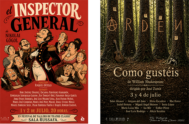Nikolái Gógol y Shakespeare cierran el Festival de Talleres de Teatro Clásico y la temporada de Sala Russafa