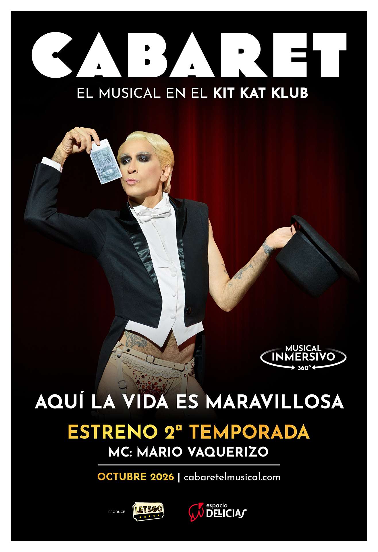 Mario Vaquerizo, nuevo Maestro de Ceremonias de la segunda temporada de Cabaret