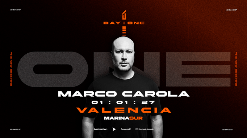 Marco Carola encabeza DAY ONE VALENCIA para primer día de 2027 en la ciudad del Turia