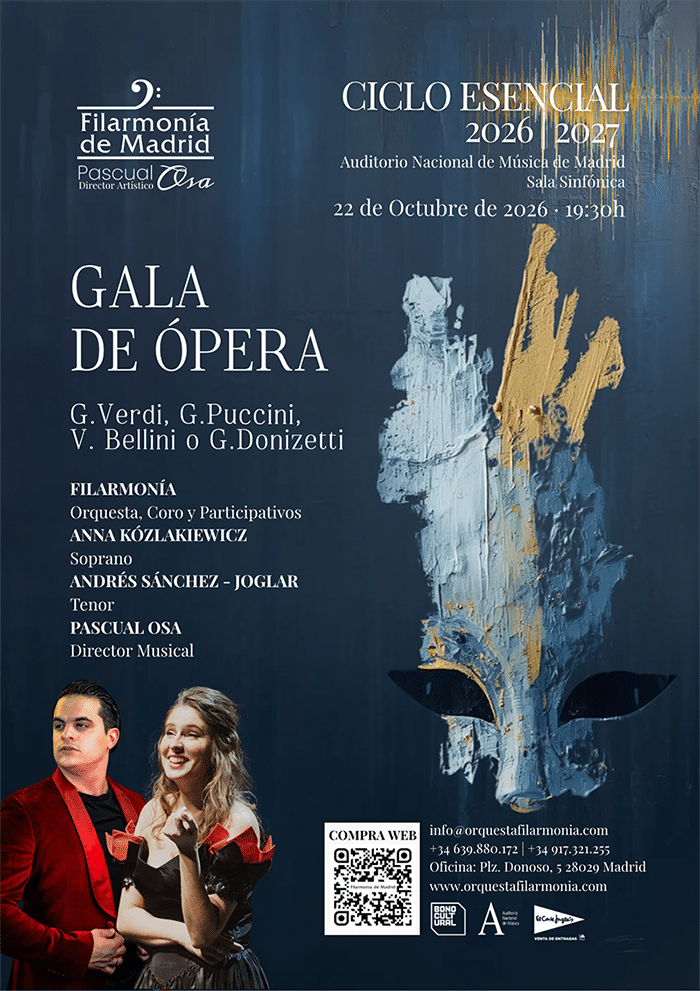 FILARMONÍA INAUGURA SU 18ª TEMPORADA CON UNA GRAN GALA DE ÓPERA EN EL AUDITORIO NACIONAL