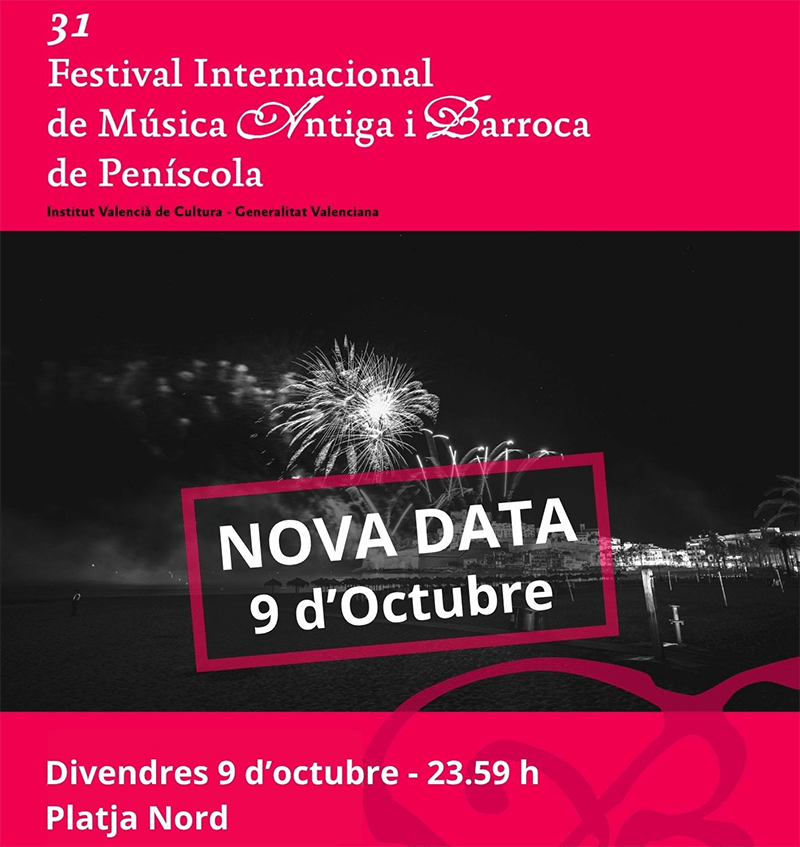 El Institut Valencià de Cultura programa el espectáculo piromusical de Peñíscola para la noche del 9 d’Octubre
